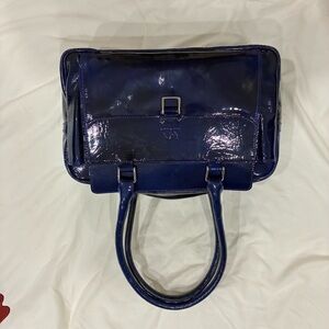 Milano Glossy Navy Patent Leather Satchel